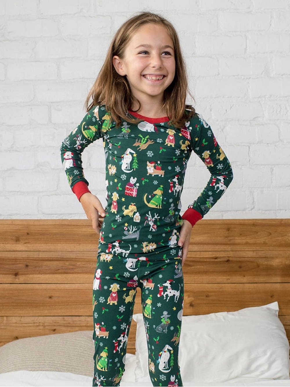 Little Sleepies Christmas Holiday Hounds Two Piece Pajamas 3T